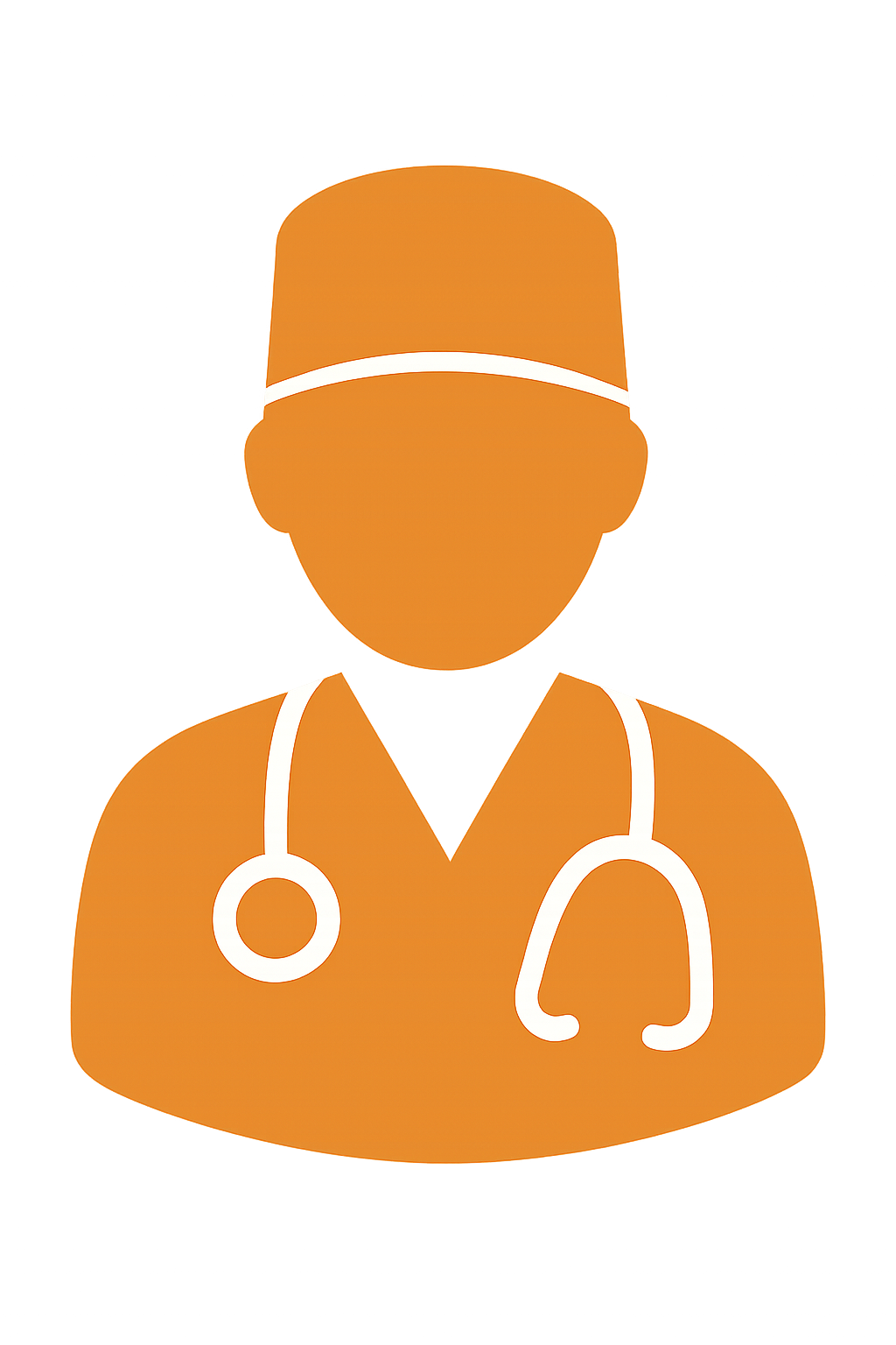 medical professional icon in orange